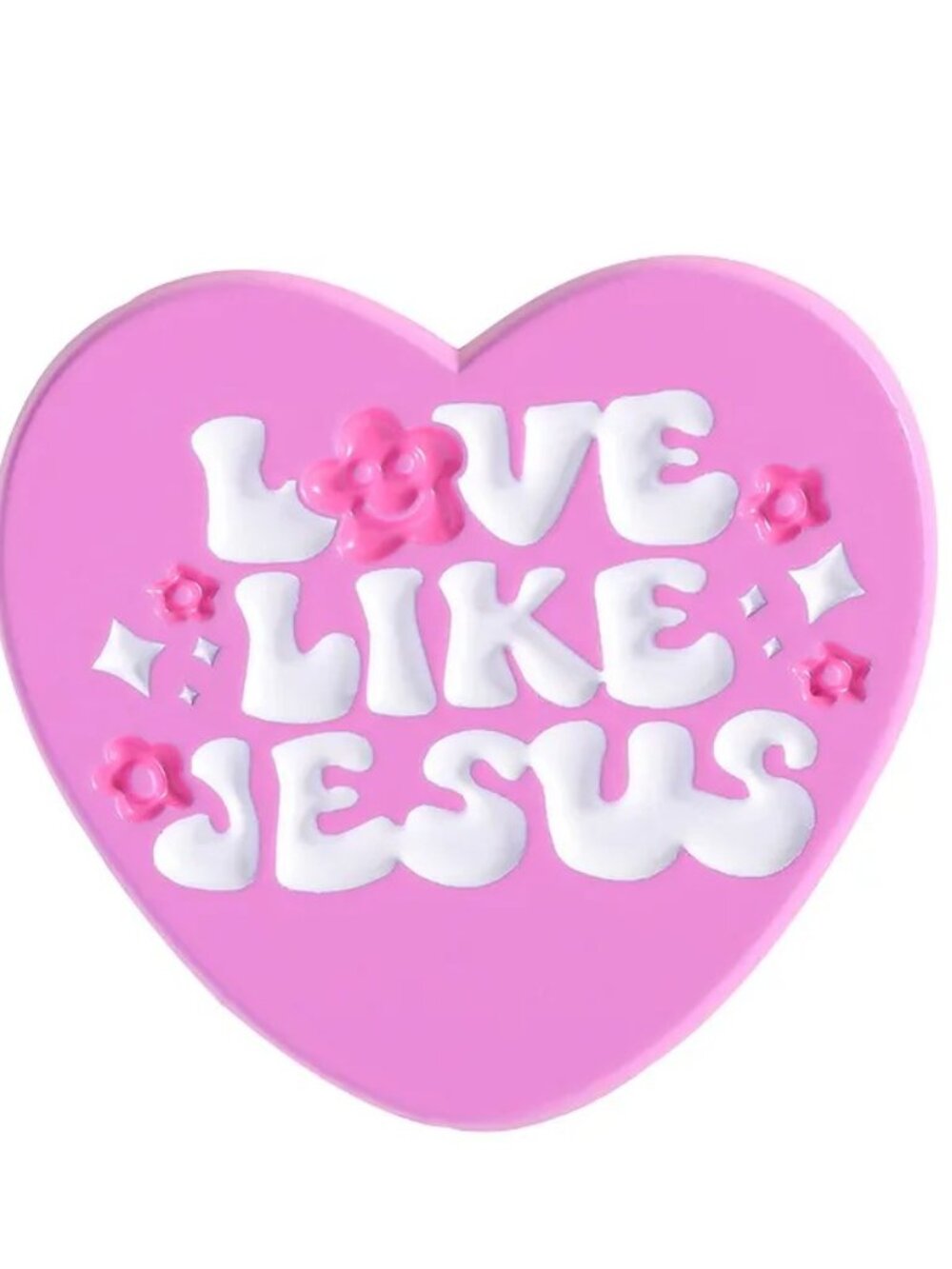 Love Like Jesus Pink Heart Enamel Pin Brooch Cute Christian Badge